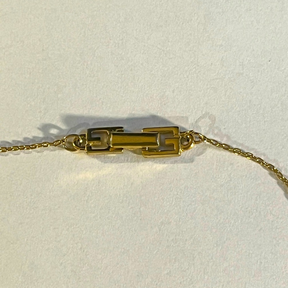 GIVENCHY Gold Necklace w/ Crystal Pendant, 16” Chain; GUC w/ 1 Missing Crystal - Picture 6 of 14